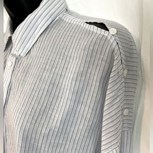 💥3/$30💥JCREW Button Shoulder Crop Button Down Shirt Cotton Pinstripe